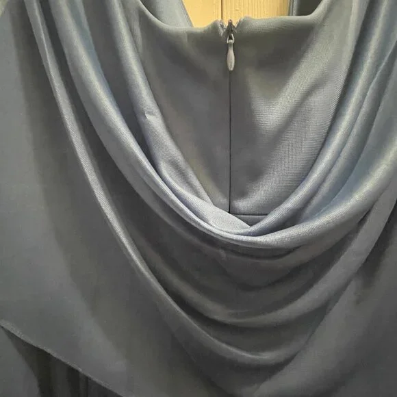 Womens R&M Richards Capelet Rhinestone Waisted Pleated Gown - Picture 11 of 16